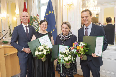 Von links nach rechts: Willibald Ehrenhöfer, Maria Eichlseder, Katalin Barta, Christian Neuhuber