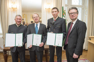 Von li nach rechts Martin Moll, Udo Thiel, Stefan Freunberger, Christopher Drexler